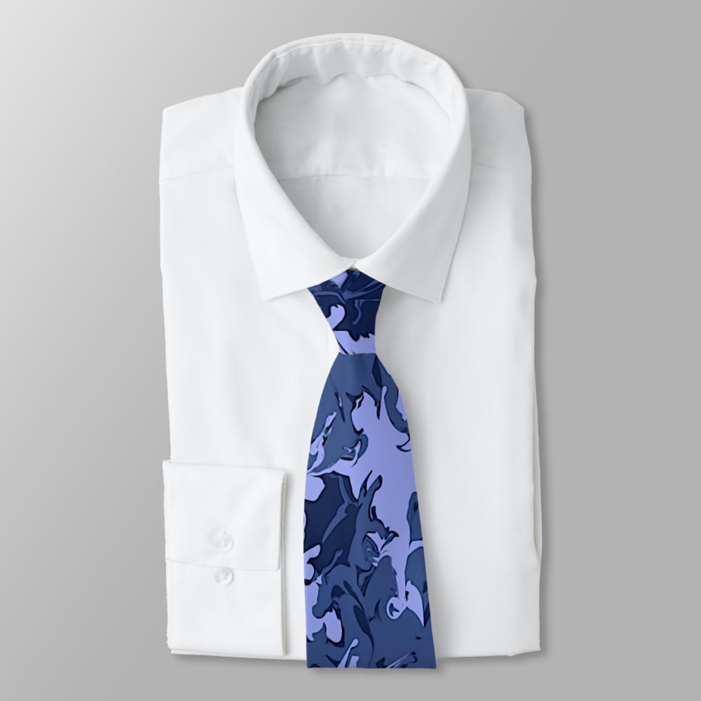 Stylish Liquid Abstract Art Navy Tie Pixel Art Creatings Zazzle